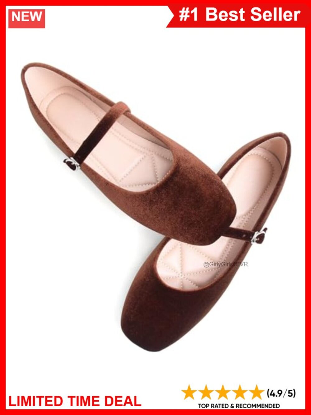 Mary Jane Square Toe Ballet Flats Slip-On Loafers Comfortable Women Shoes